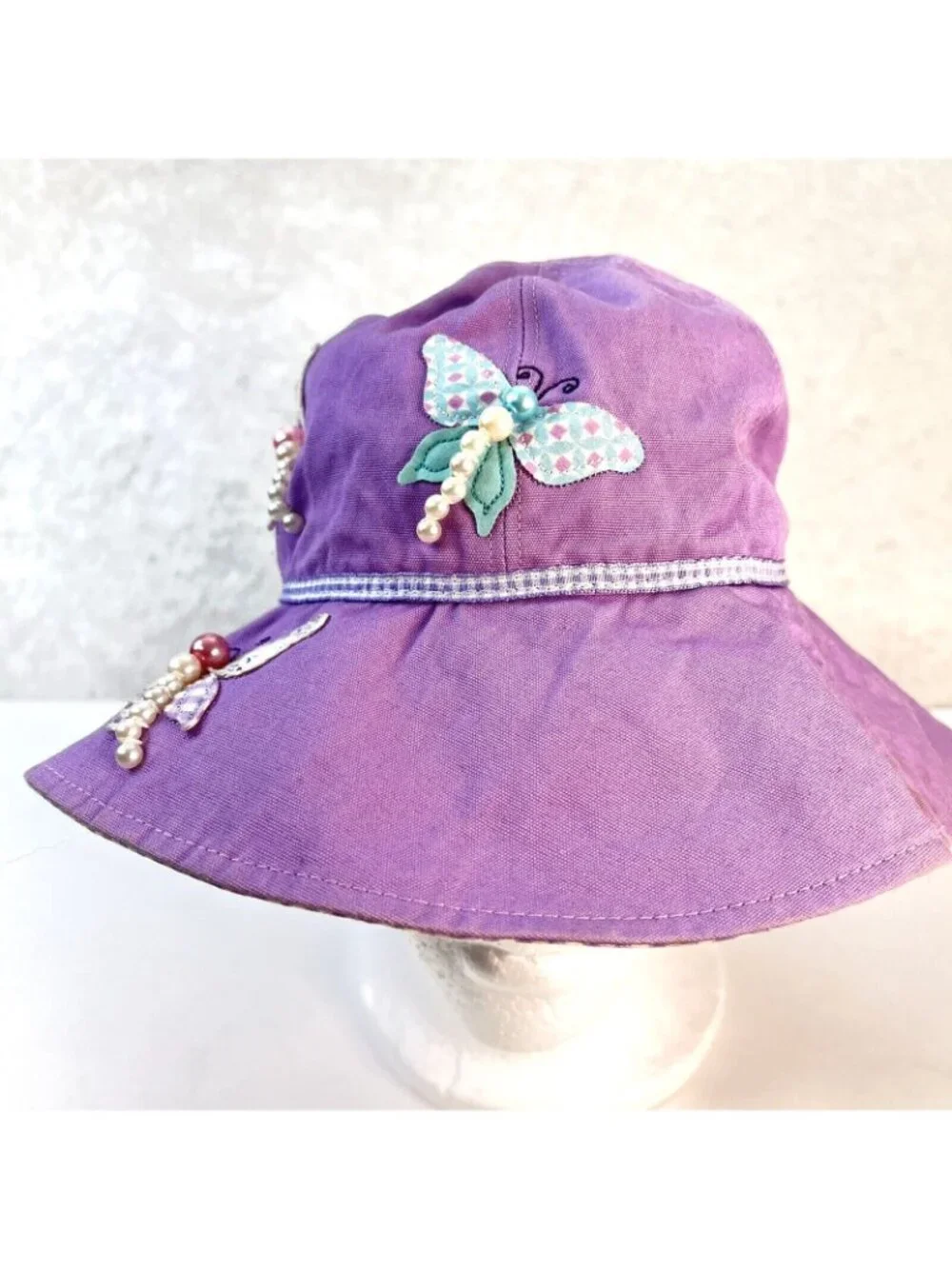 WALLAROO KIDS LIDS Bucket Hat Sophia Sun Beach Girls Kids Purple Butterflies